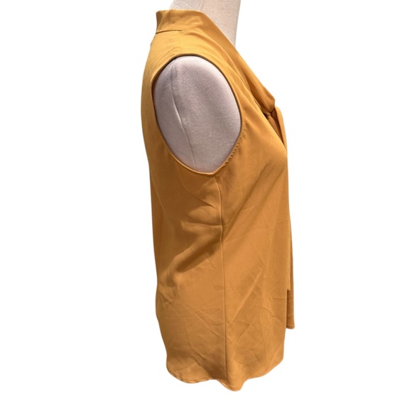 Kasper Women’s Mustard Golden Pear Tie-Front Sleeveless Blouse Size Medium NWT - Picture 4 of 13